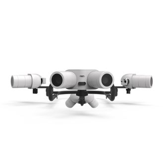 Gros plan sur le système de caméras « papillon » du Leica Pegasus TRK, avec des unités doubles placées sur les deux côtés, conçu pour relever des données cartographiques verticales et horizontales de haute résolution pour les panneaux de circulation et les analyses d’infrastructure.